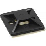 InLine Befestigungssockel für Kabelbinder, 20x20mm, 10stk., selbstklebend, schwarz