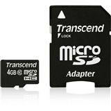 4 GB Transcend Standard microSDHC Class 10 Retail inkl. Adapter